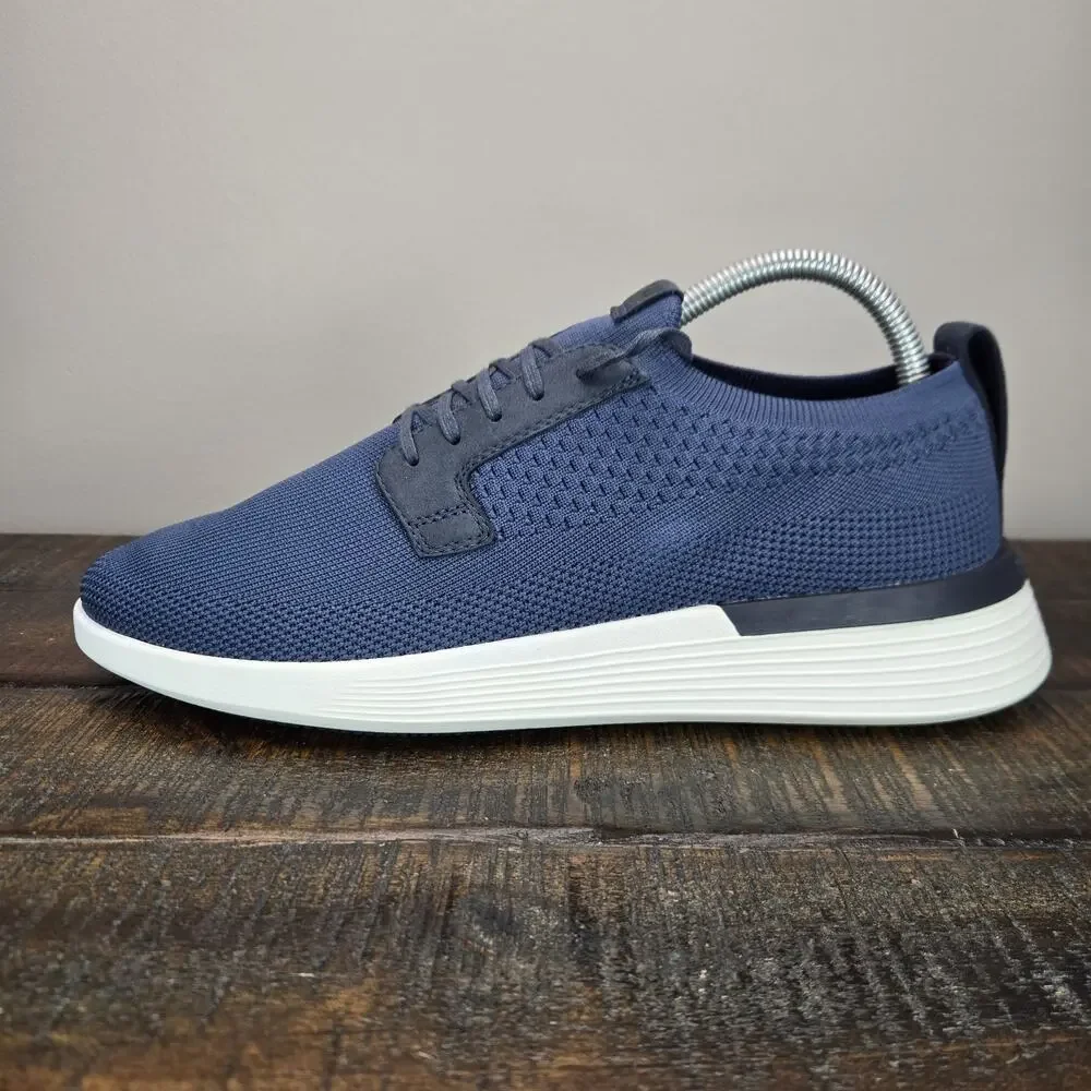 NEW Wolf and Shepherd Swiftknit Derby Mens Size 8 Lace Up Knit Shoes Denim Blue